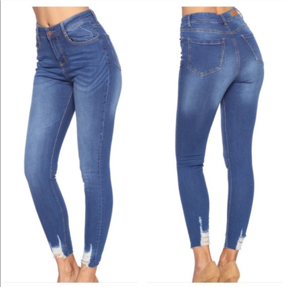 OTHER Denim - NWT High rise skinny ankle jeans raw hem